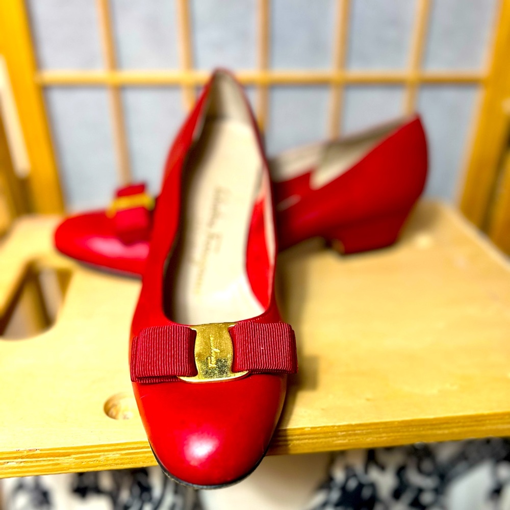 Salvatore Ferragamo red low heal